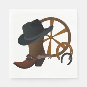 Cowboy Birthday Party Boot Scottin Serviette