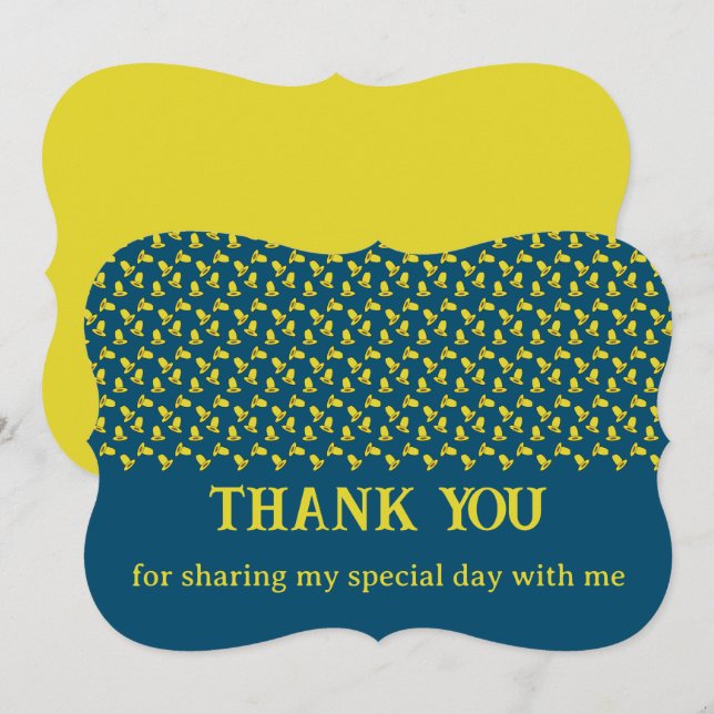 Cowboy Birthday Party Dankeskarte (Vorne/Hinten)