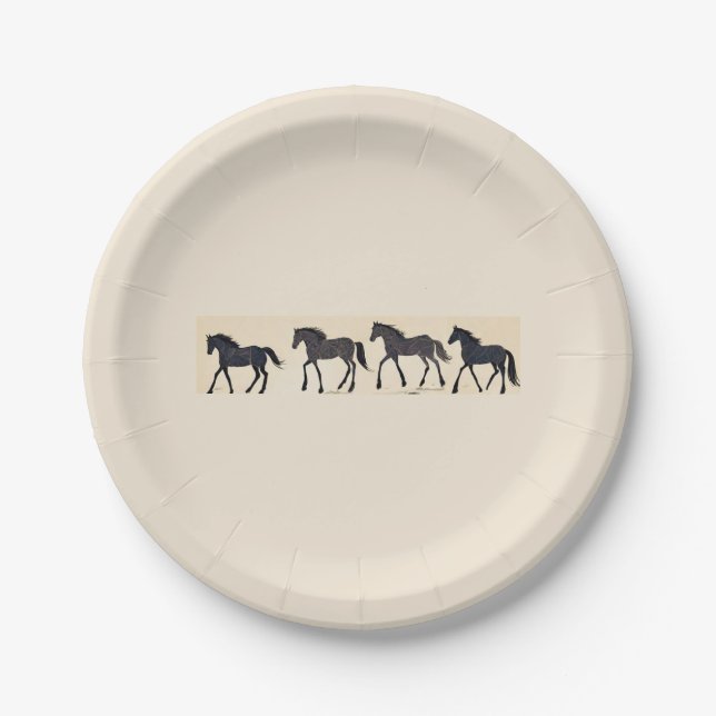 Cowboy Birthday Party - Pferd Pappteller (Vorderseite)