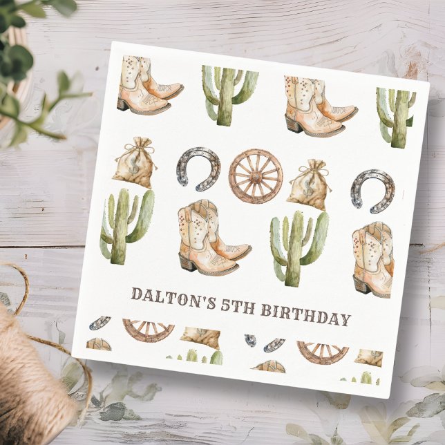 Cowboy Birthday Party Serviette (Von Creator hochgeladen)