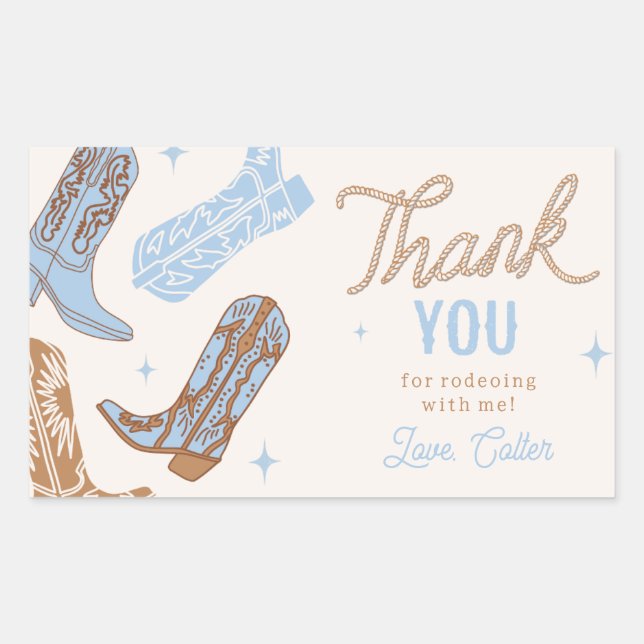 Cowboy Birthday Party Sticker (Vorderseite)