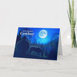 Cowboy Birthday Western Themenmondlichter Berge Karte