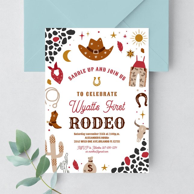 Cowboy Birthday Wild West Cowboy Southwestern Einladung (Von Creator hochgeladen)