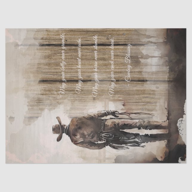 Cowboy Blessing Western Man Seidenpapier (Vorderseite)