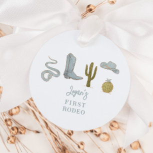 Cowboy Blue Geburtstagsparty 1. Rodeo Geschenkanhänger