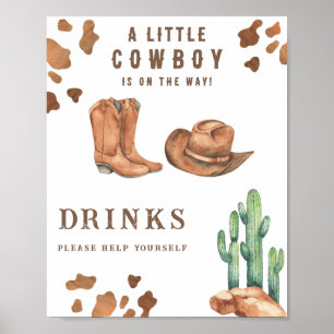 Cowboy - Boissons, servez-vous Affiche