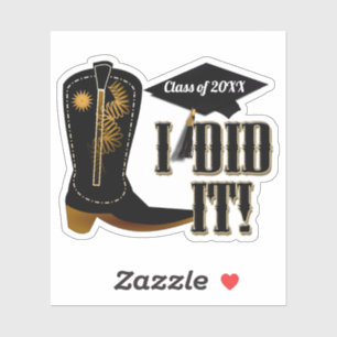 Cowboy Boot Abschluss Aufkleber