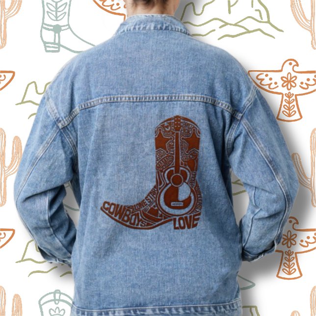 Cowboy Boot Blue Denim Jacket (Créateur téléchargé)