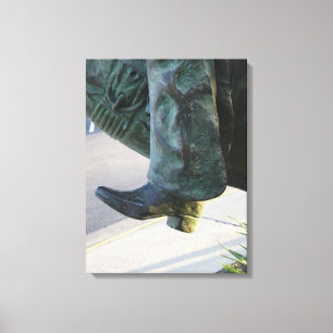 Cowboy Boot - Details zur Statue Leinwanddruck