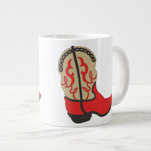 Cowboy Boot in Red Jumbo-Tasse