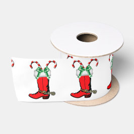 Cowboy Boot mit Candy Canes Satinband