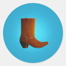 Cowboy Boot Runder Aufkleber