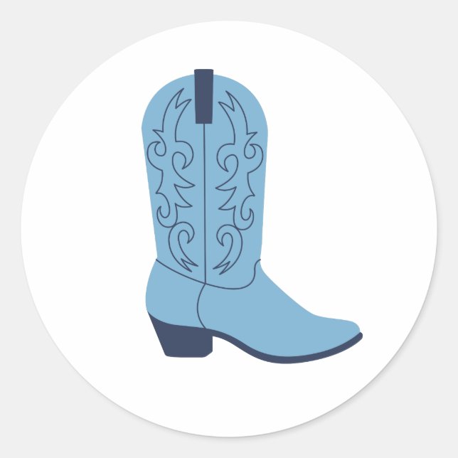 Cowboy Boot Runder Aufkleber (Vorderseite)