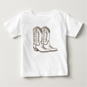 Cowboy Boot Sketch Tee Shirt für Kinder