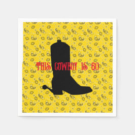 Cowboy Boot Spurs Silhouette Bandana 60. Geburtsta Serviette