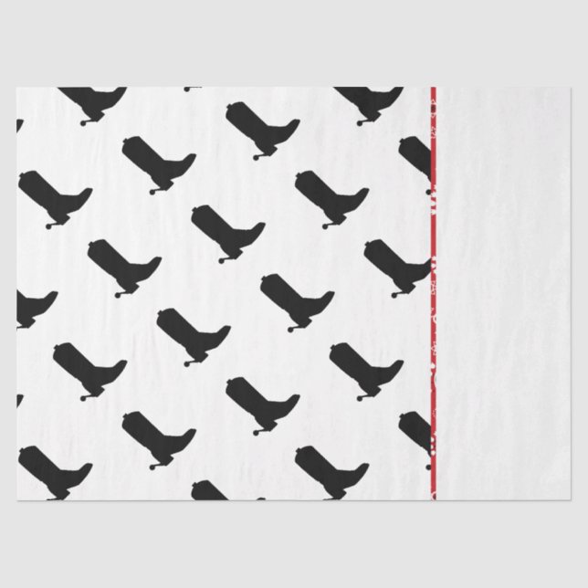 Cowboy Boot Spurs Silhouette Muster Bandana Trimm Seidenpapier (Vorderseite)
