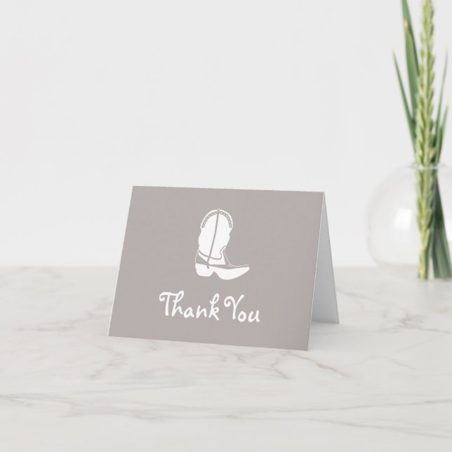 Cowboy Boot Thank You Note Cartes (Sand) (Devant)