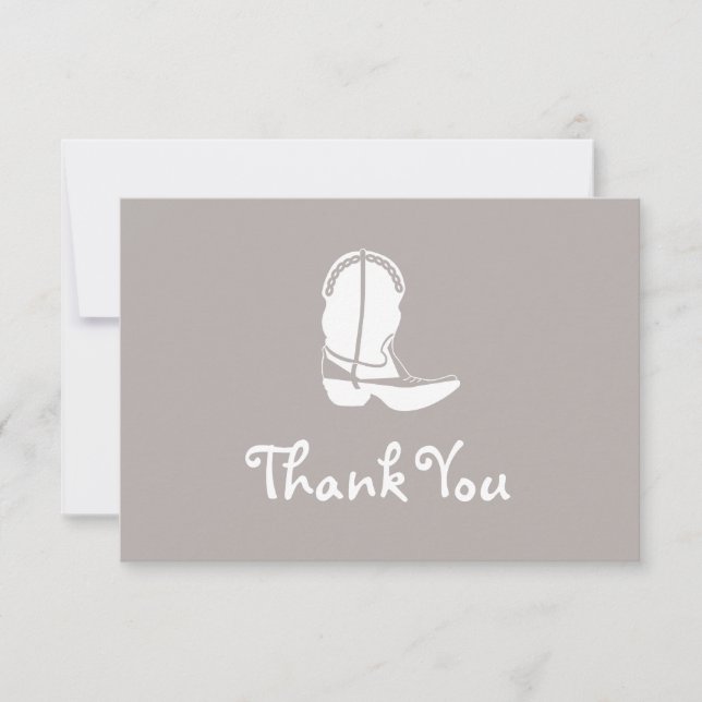 Cowboy Boot Thank You Note Cartes (Sand) (Devant)