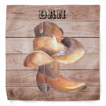 Cowboy Boot und Hut auf Woodgrain, Country Music