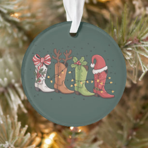 Cowboy Boot Weihnachts-Western Cowgirl Country Xma Ornament