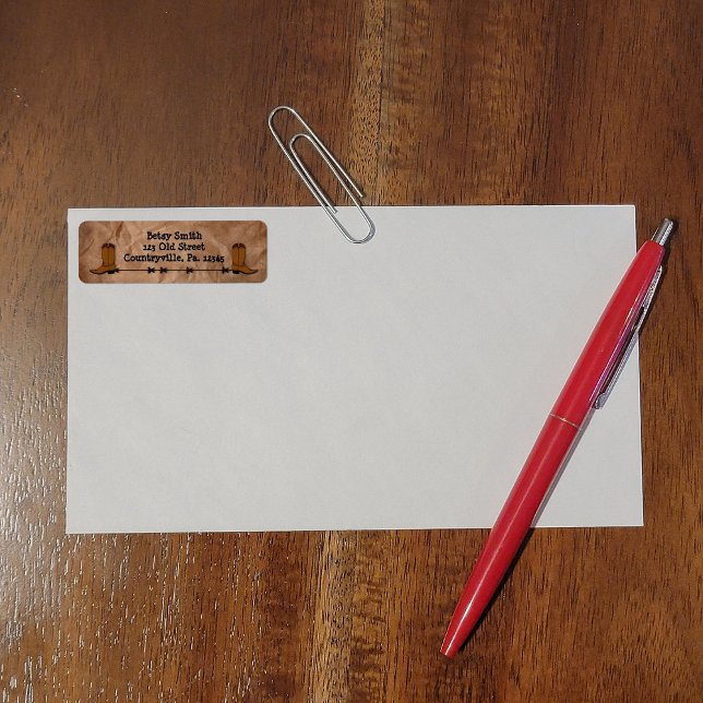 Cowboy Boots-Adressetikett (Von Creator hochgeladen)