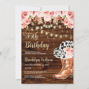 Cowboy Boots and Hat Birthday Party Einladung