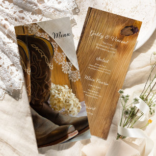 Cowboy Boots and Lace Country Western Mariage Menu