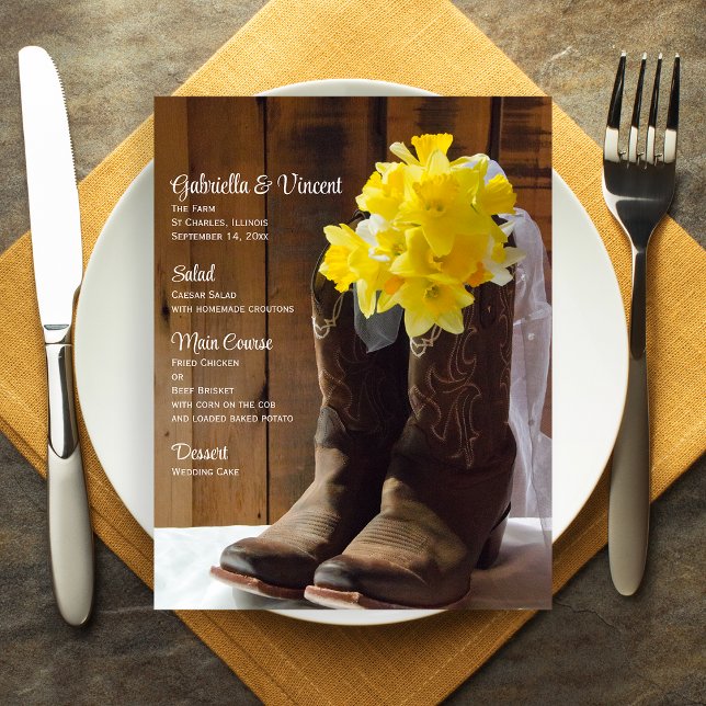 Cowboy Boots Country Wedding Menu (Von Creator hochgeladen)