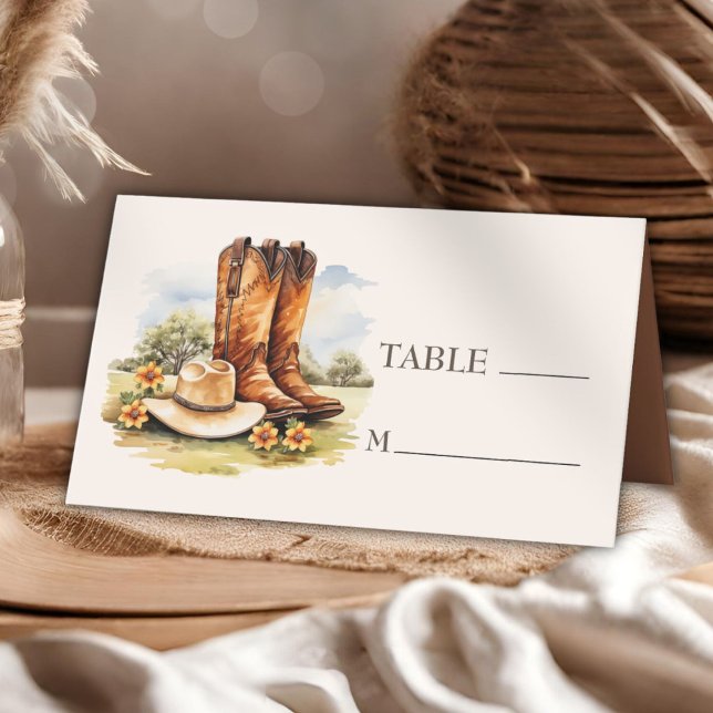 Cowboy Boots Country Western Hochzeit Platzkarte (Von Creator hochgeladen)