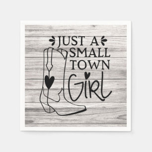 Cowboy Boots Cowgirl Country Girl Western Wood Serviette