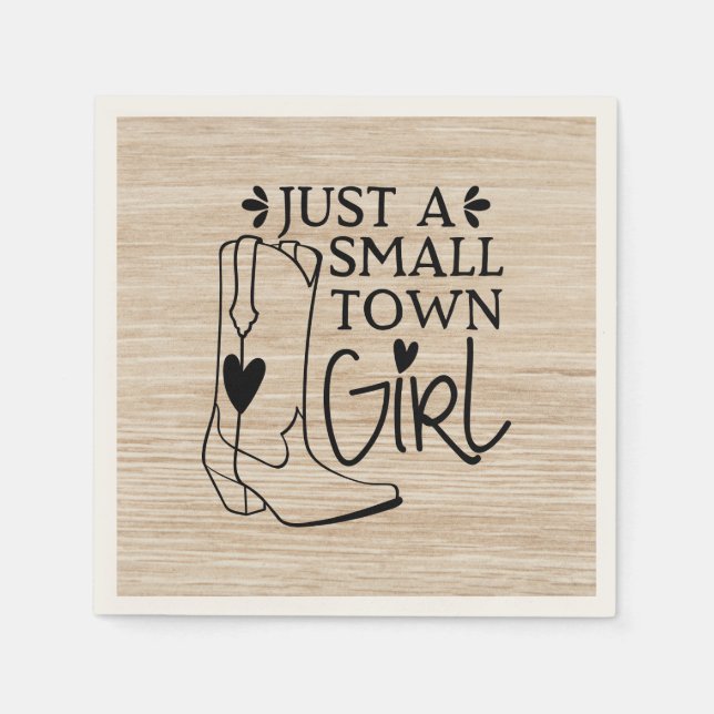 Cowboy Boots Cowgirl Country Western Wood Serviette (Vorderseite)