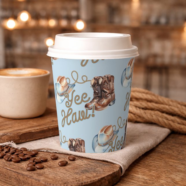 Cowboy Boots First Rodeo Birthday Pappbecher (Cowboy Boots First Rodeo Birthday Paper Cups)