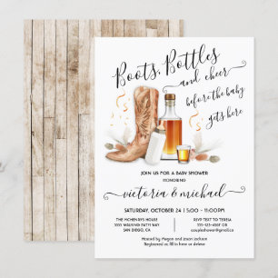 Cowboy Boots Flaschen Babydusche Einladung