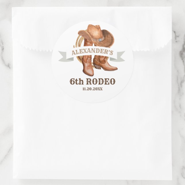 Cowboy Boots, Hat und Lasso Runder Aufkleber (Tasche)