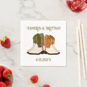 Cowboy Boots Illustriert Wedding Napkins Serviette