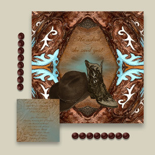 Cowboy Boots Kaleidoskop Einladung