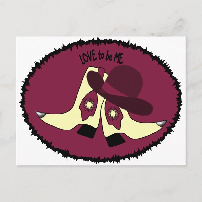 COWBOY BOOTS - MÄDCHEN - LIEBE, ME.pnng ZU SEIN Postkarte (Vorderseite)