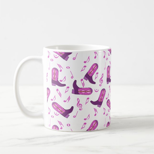 Cowboy Boots Musiknoten Kaffeetasse (Links)