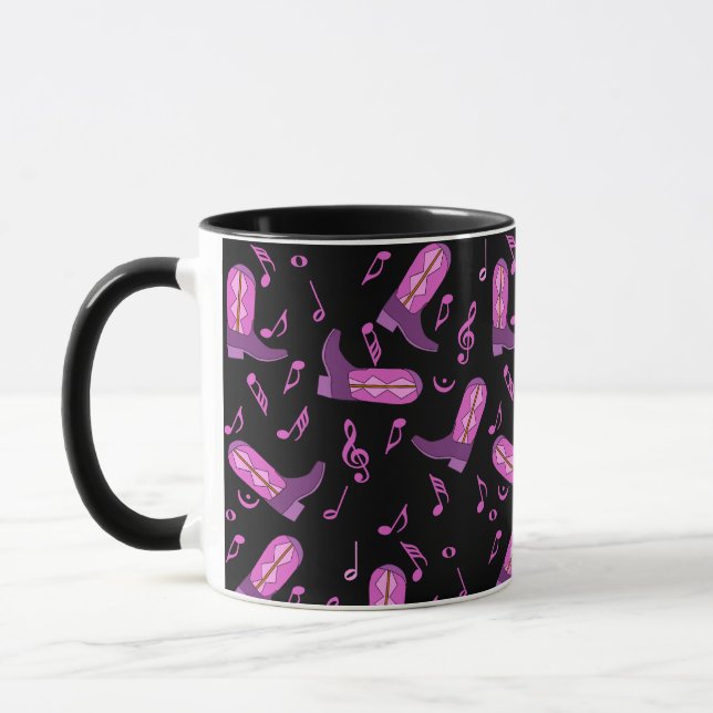 Cowboy Boots Musiknoten Tasse (Links)