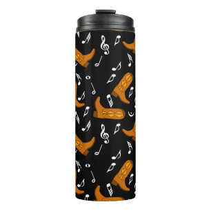 Cowboy Boots Musiknoten Thermosbecher