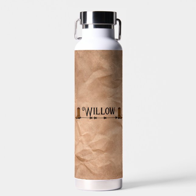 Cowboy Boots Name Trinkflasche (Vorne)