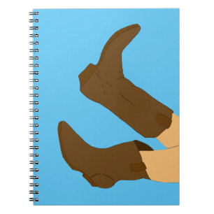 Cowboy Boots on Light Blue Background Notizblock