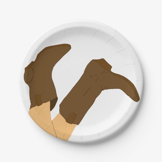 Cowboy Boots Pappteller (Vorderseite)