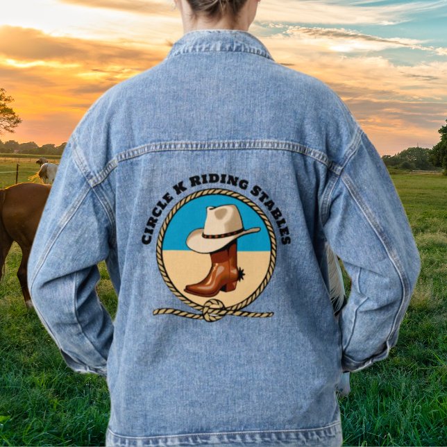 Cowboy Boots Riding Stables Blue Denim Jean Jacket Jeansjacke (Von Creator hochgeladen)