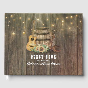 Cowboy Boots Rustic Country Wine Barrel Gästebuch