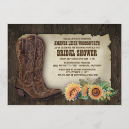 Cowboy Boots Sonnenblumen Bridal Dusche Einladunge Einladung