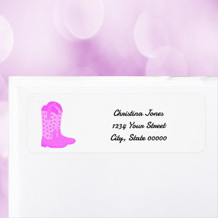 Cowboy Boots Stars Pink Rücksendeadresse personali