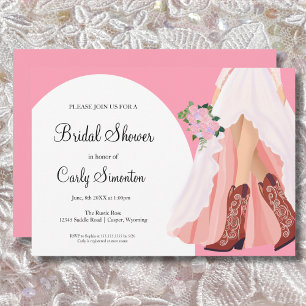 Cowboy Boots & Wedding Dress Brautparty Einladung