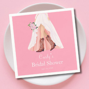 Cowboy Boots & Wedding Dress Brautparty Serviette