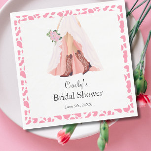 Cowboy Boots & Wedding Dress Brautparty Serviette